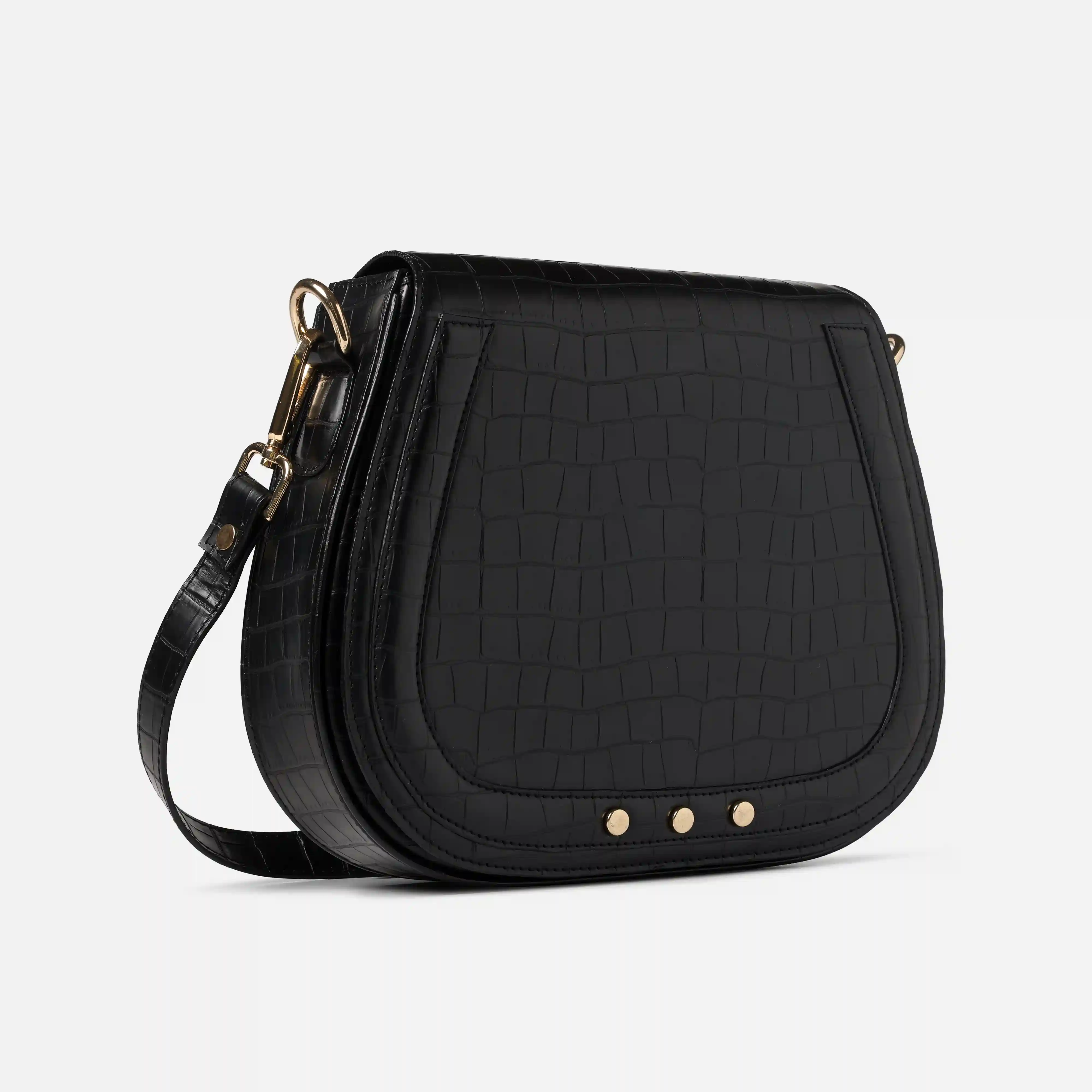 Chic Black Croco Polyurethane Bag