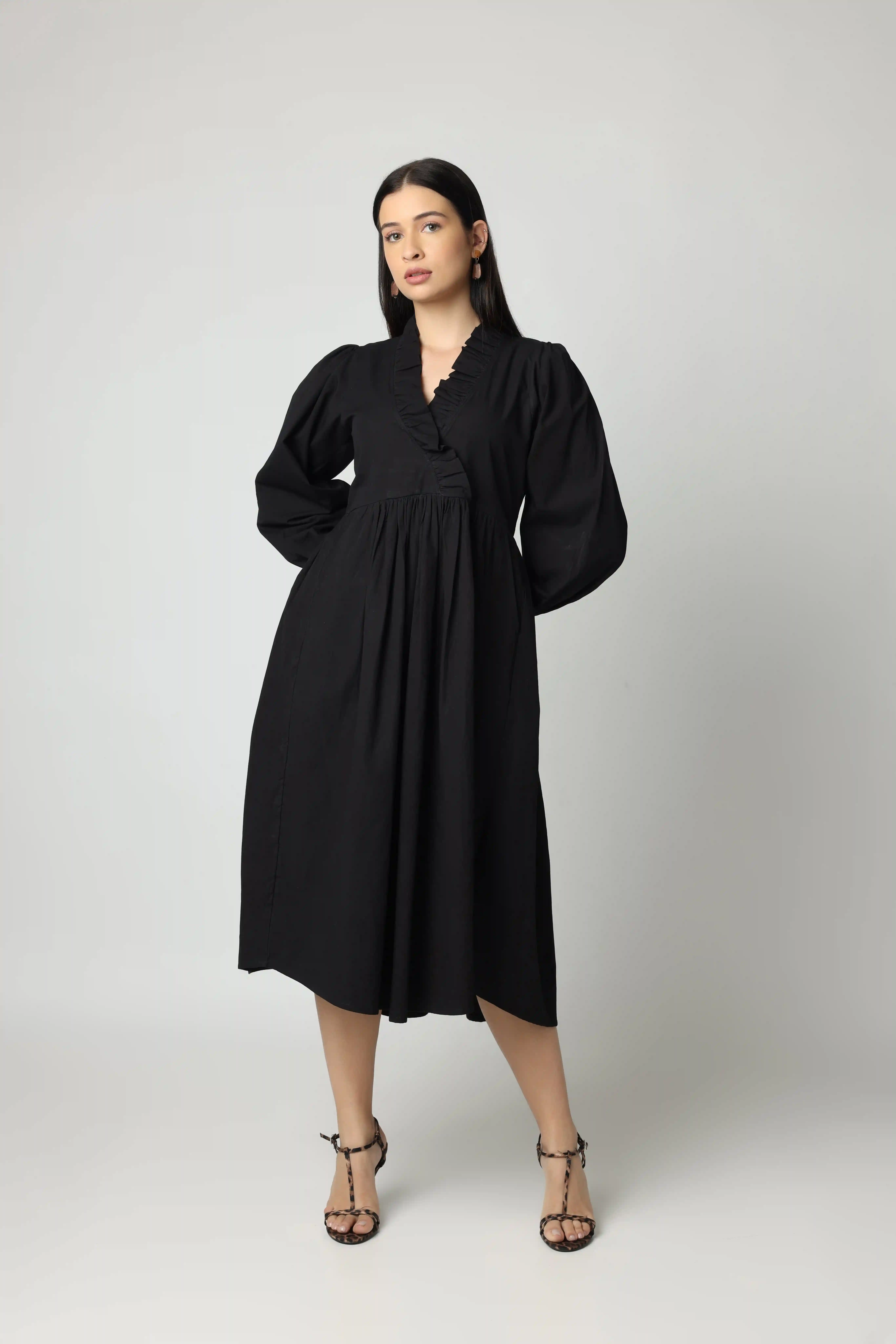 Classic black frill Dress